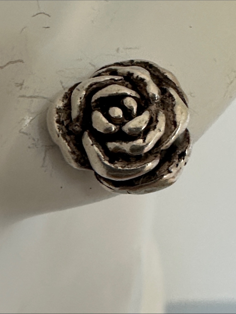 Sterling Silver Rose Stud Earrings - Silver Floral Design